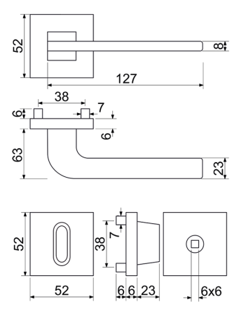 Okucia drzwiowe Richter RK.E36.VICENZA (Antracyt)