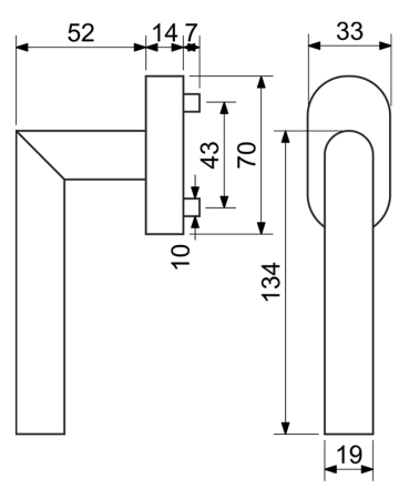 Klamka okienna RICHTER RKW.L-FORM (N)