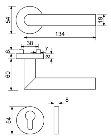 Okucia drzwiowe Richter RK.L-FORM (MD)