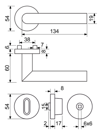 Okucia drzwiowe Richter RK.L-FORM (MD)