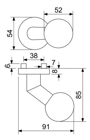 Kula drzwiowa Richter KNOB 02 STAŁE (N)