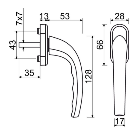 Klamka okienna RICHTER RHW.007 (F9016)