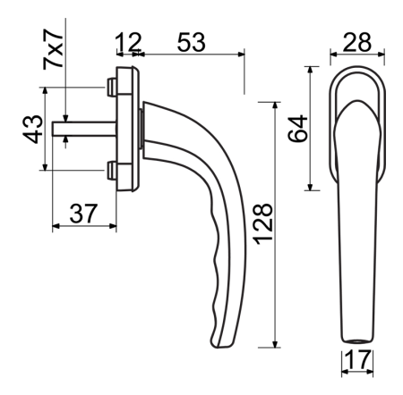 Klamka okienna Richter RHW.005 (F9016)