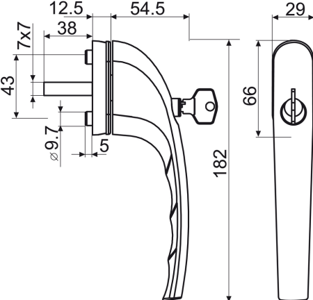 Klamka okienna RICHTER RHW.091.L (F9016)