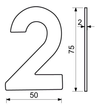 Numer ze stali nierdzewnej w płaskim wzorze „2D” RICHTER RN.75L (czarny)