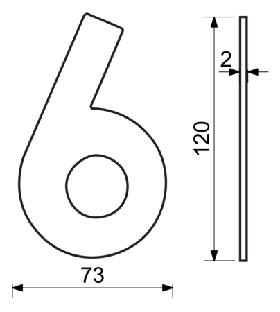 Numer domu RICHTER RN.120L (stal nierdzewna)