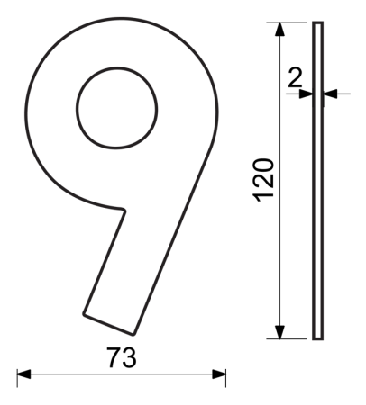 Numer domu RICHTER RN.120L (stal nierdzewna)