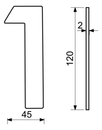 Numer domu RICHTER RN.120L (stal nierdzewna)