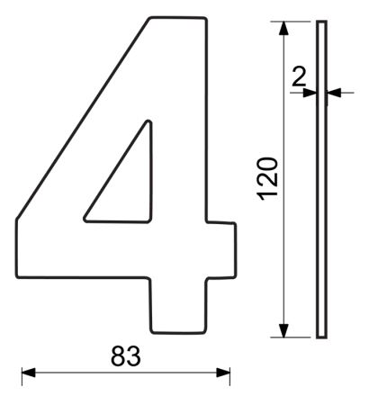 Numer domu RICHTER RN.120L (stal nierdzewna)