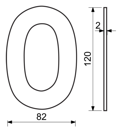 Numer domu RICHTER RN.120L (miedź mat)