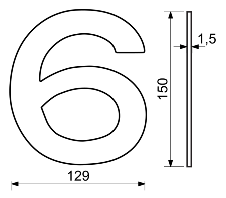 Numer domu RICHTER RN.150L (stal nierdzewna)
