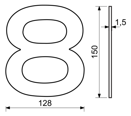 Numer domu RICHTER RN.150L (stal nierdzewna)