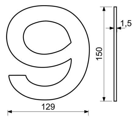 Numer domu RICHTER RN.150L (stal nierdzewna)