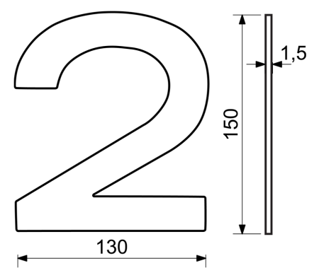 Numer domu RICHTER RN.150L (stal nierdzewna)