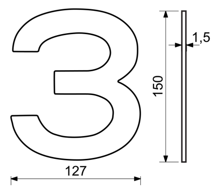 Numer domu RICHTER RN.150L (stal nierdzewna)