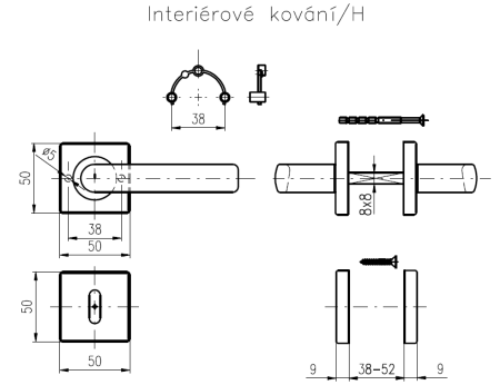 WYPRZEDAŻ Okucia drzwiowe ROSTEX VIGO/H (STAL NIERDZEWNA MAT) - BB