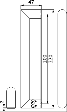 UCHWYT PODWÓJNY H 8002 220/200mm (CM) - SAMOPRZYLEPNY