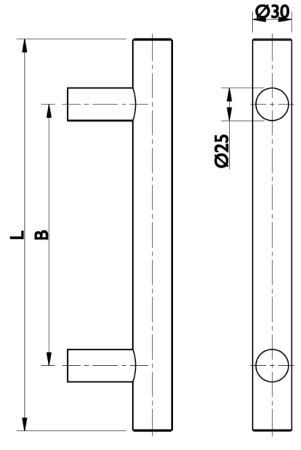 Klamka TWIN BF 118000 - para (Ř 30 mm) - stal nierdzewna