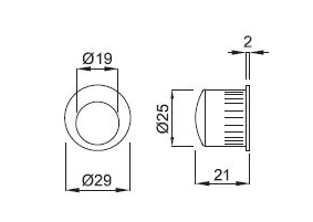 KLAMKA TWIN do drzwi przesuwnych L (CH-SAT - chrom mat)