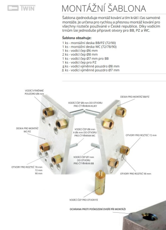 SZABLON MONTAŻU PROFI TWIN 72/78/90 KOMPLETNY W ETUI