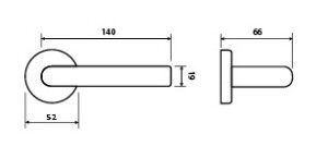 Okucia drzwiowe TWIN LEKO UFO H 1891R (E-EN 1906 kl. 3)